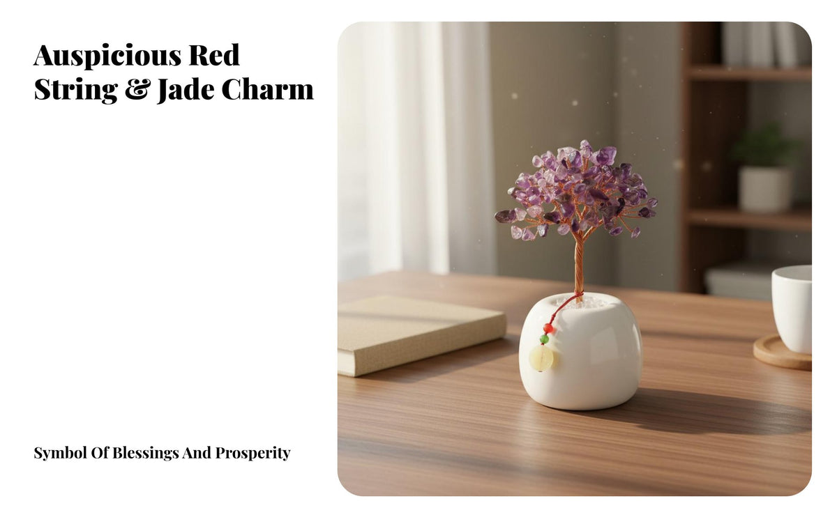 Mineral Prosperity Tree Gemstones Crystal Money Tree Wealth and Prosperity for Teachers, Desktop, Office, Car Dashboard