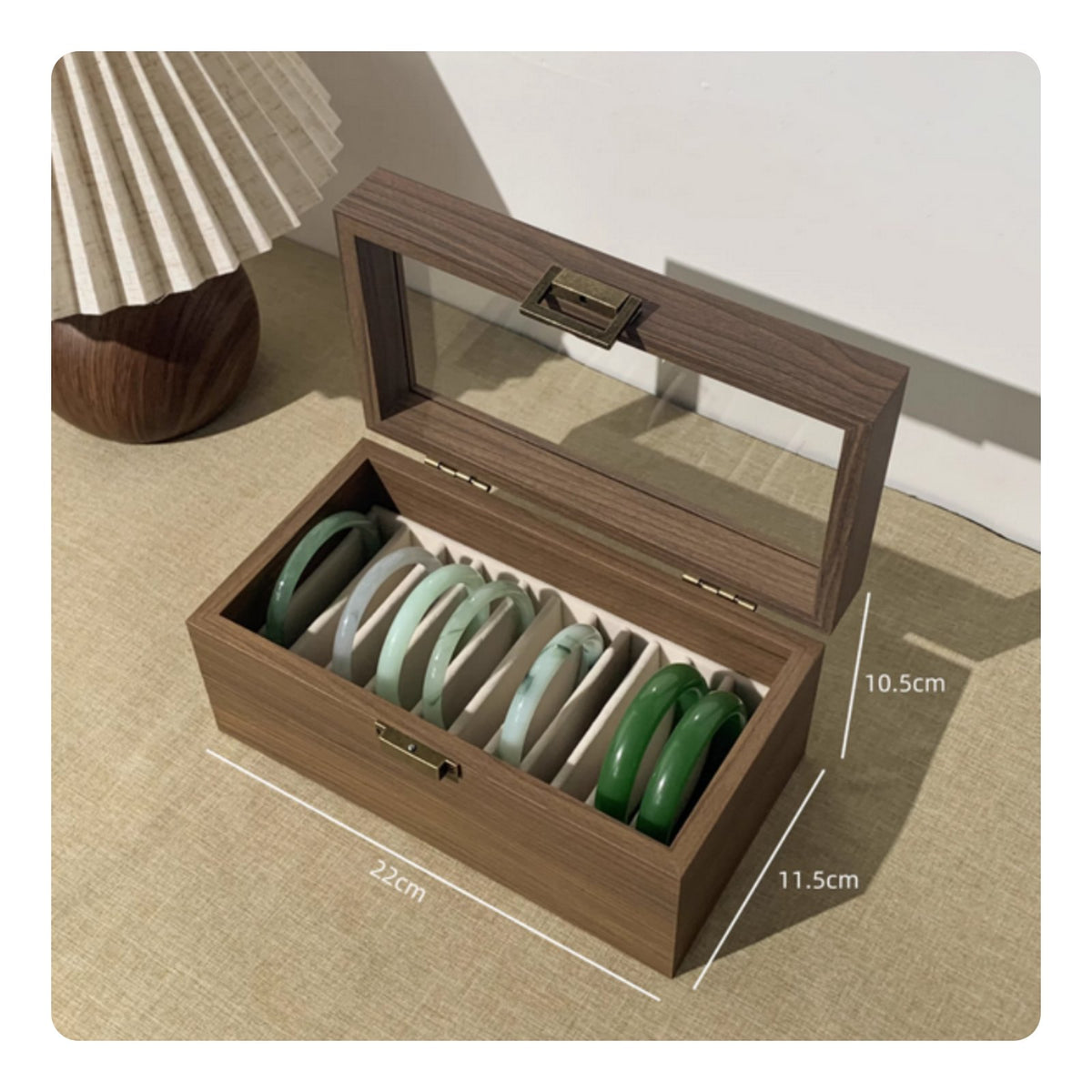 Clear View Lid Bangle Storage Box Dust-Proof Multi-Slot Bangle Holder Space-Saving Design for Retail Display