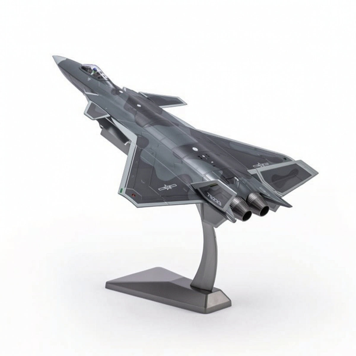 J-20 Fighter Airplane Model Diecast Fighter Plane Model Freestanding for Collectors, Showcase, Desk