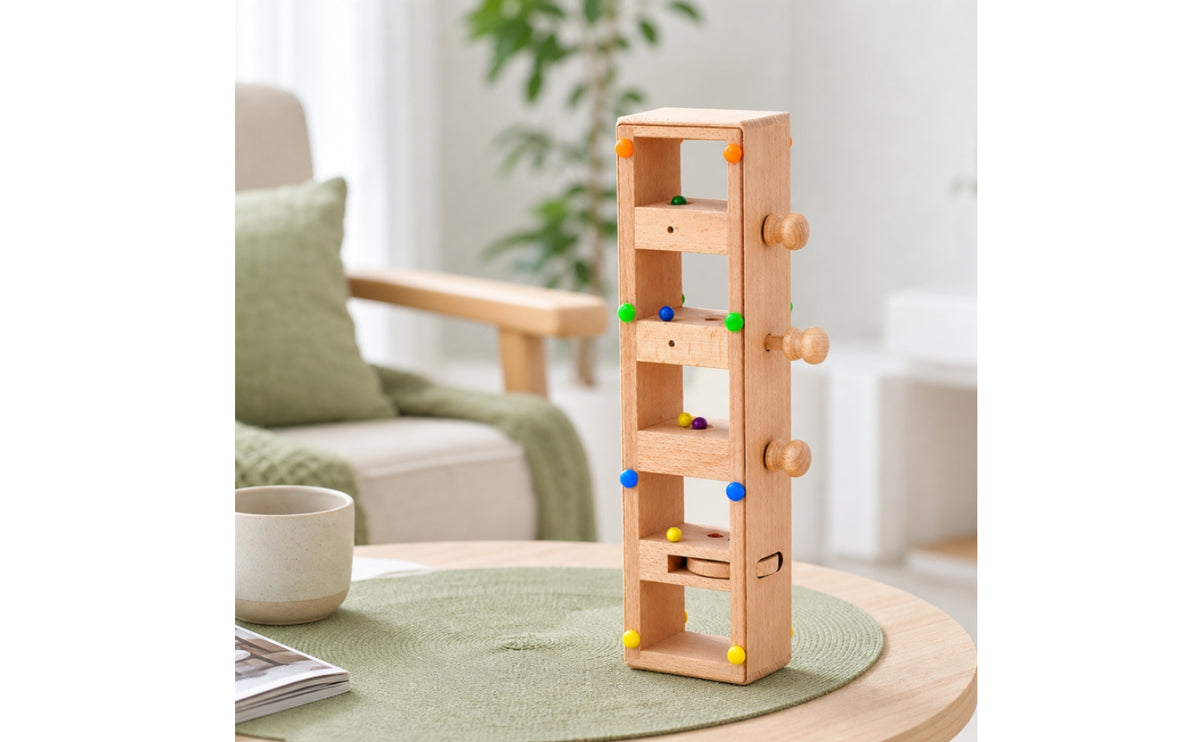 Wooden Pylon Toy Montessori Wooden Bead Fine Motor Toy with Knobs for Kids