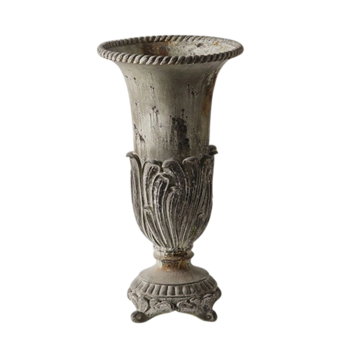 Vase with Pedestal Base Antique-Inspired Vessel Rustic for Tabletop Styling