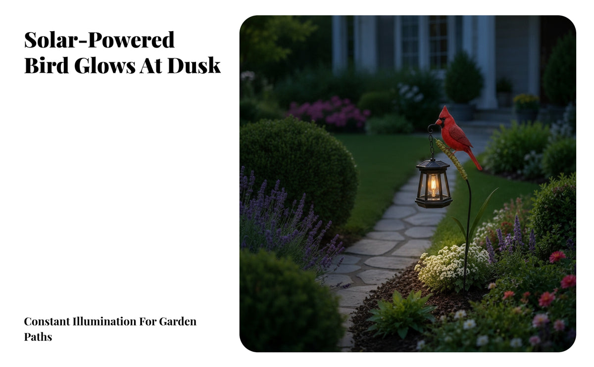 Warm Glow Sun-Powered Garden Stake Light | jay Stake Light with Lantern, Weather-Resistant, for Flower Beds