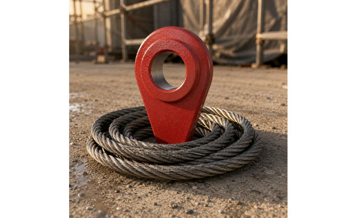 Teardrop Wire Rope Thimble Heavy-Duty Metal Red Coated Loop Protector