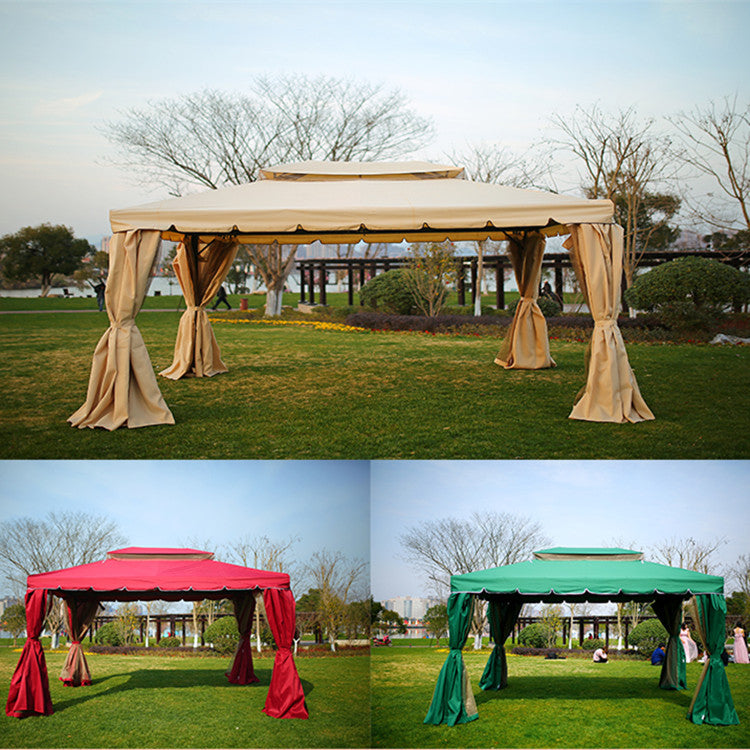Outdoor Large European Style Gazebo Canopy Tent with Sidewalls and Mosquito Netting