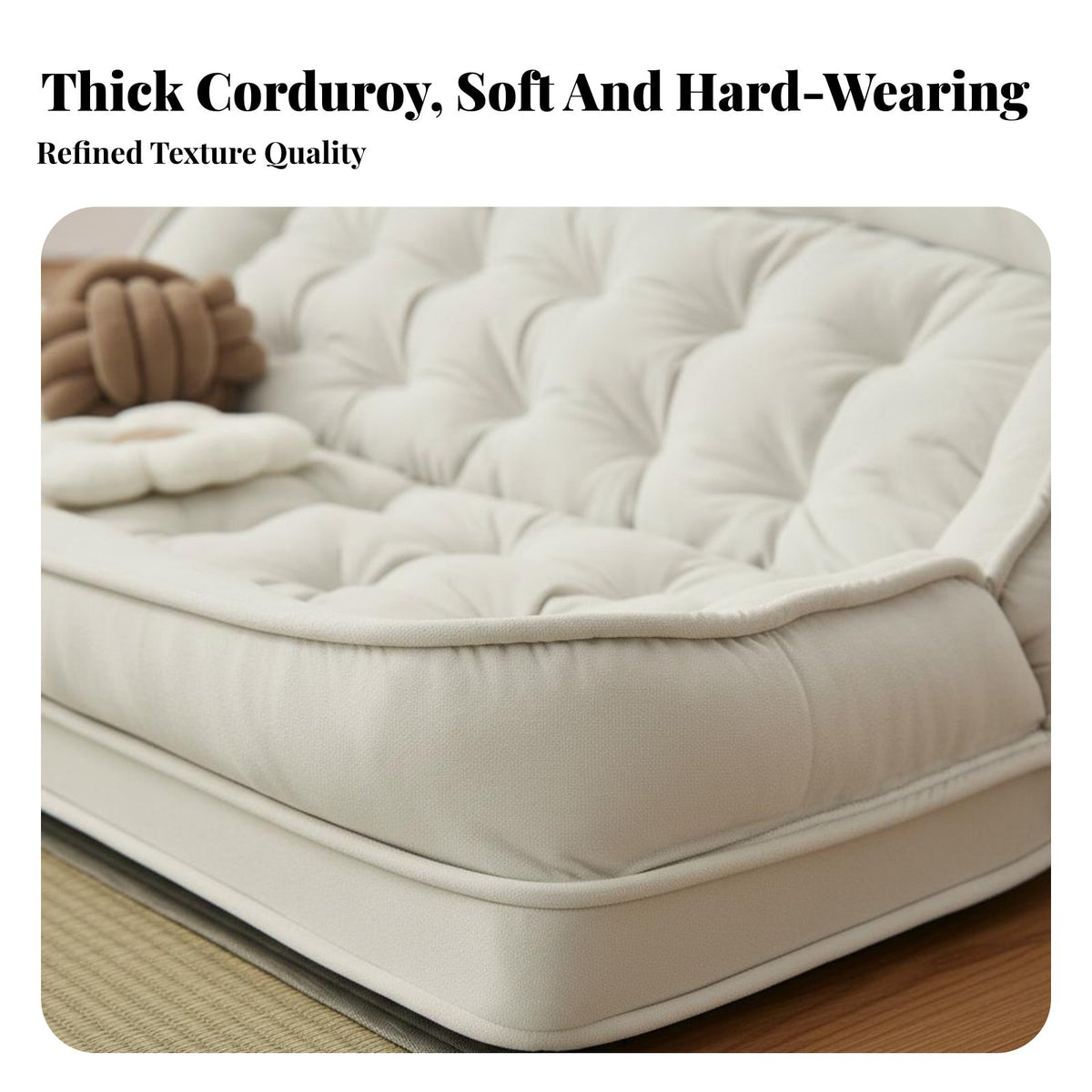 Full Body Support Oversized Convertible Lounger Multi-Functional Design Human-Sized Pet Bed Thickly Padded Floor Sofa Soft Upholstery for Students, Apartment Dwellers, Readers, Bedroom, Living Room, Reading Nook, Home Office