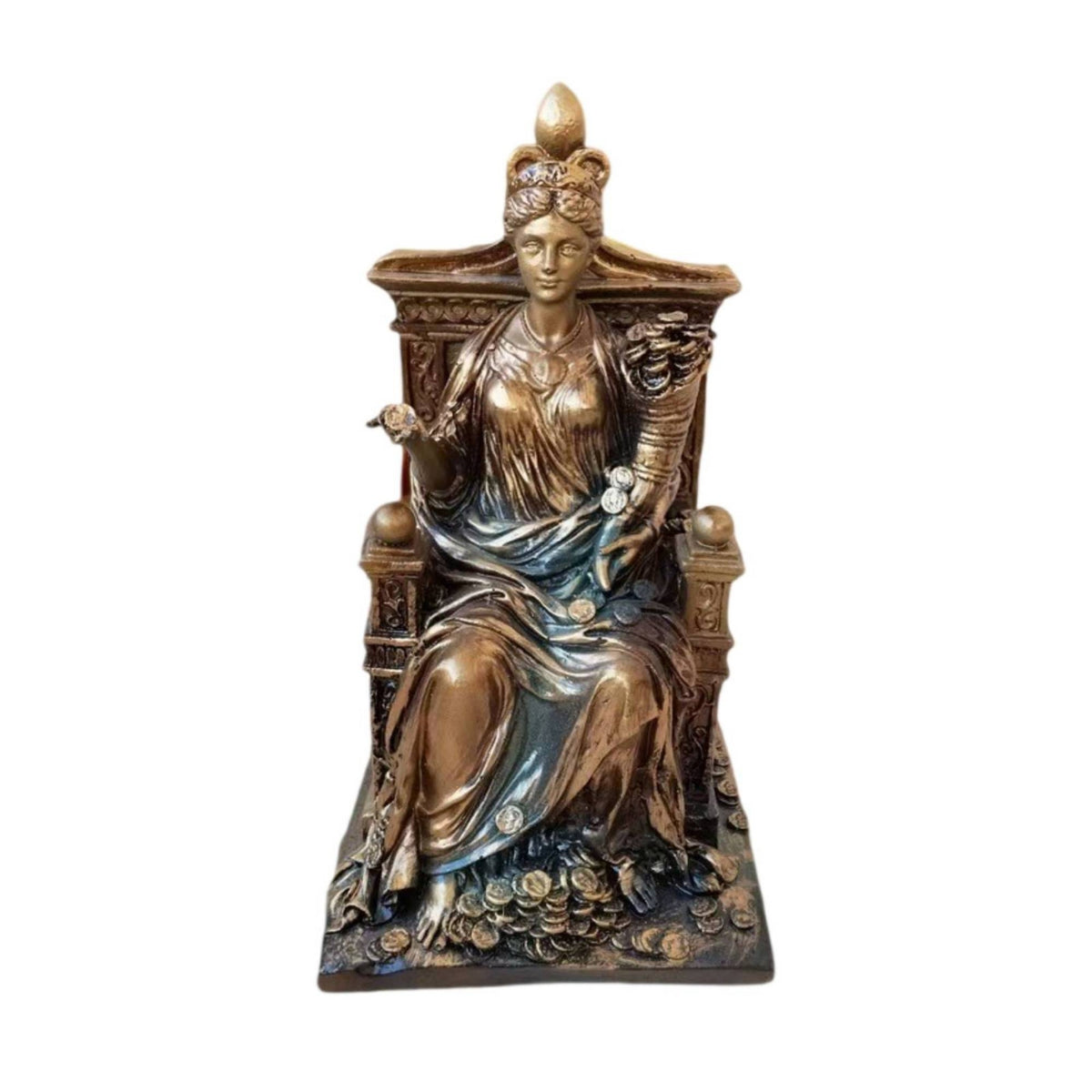 Deity Figurine with Throne Tabletop Deity Figurine Mother Terra Statue Freestanding Decor Sculpted for Collectors, Bookshelf