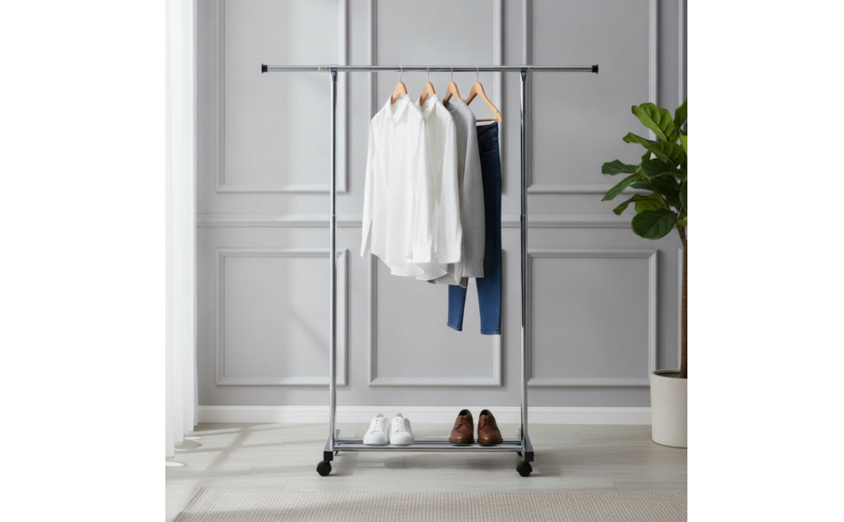 Freestanding Rolling Drying Rack Heavy Duty Clothes Rack with Wheels Space-Saving Furniture Sturdy for Laundry Room