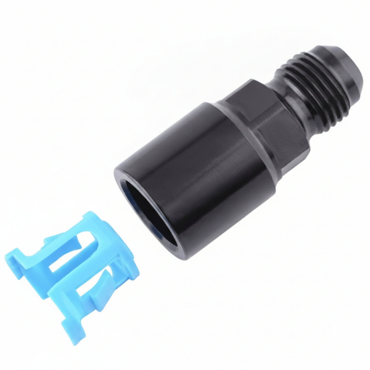 Aluminum EFI Fuel Fitting Adapter Black Anodized Fuel Line Adapter with Clip High-Strength Corrosion-Resistant for Mechanics