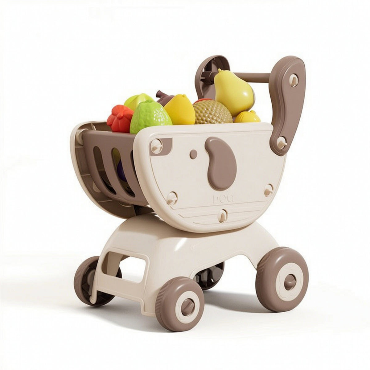 Kids Shopping Cart Toy with Simulated Fruits and Vegetables