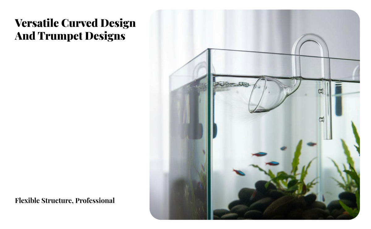 Glass Lily Pipe Highly Transparent Glass Lily Pipe Set Crystal Clear Aquarium Strainer Tube for Planted Tank Enthusiasts, Aquascapers