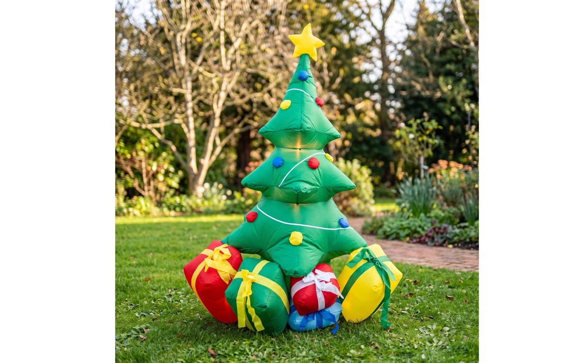 LED-Lit Inflatable Christmas Tree Built-in LEDs Inflatable Christmas Tree Festive Holiday Decor Quick Setup for Porch