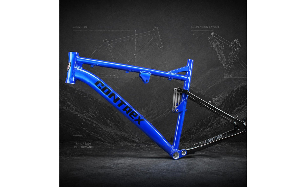 Shock Absorbing Four-Link Bike Frame 148mm Wide 4 Link Cycle Frame Outdoor-Pavement Ready Sports Equipment for Trail Riding, Cycling