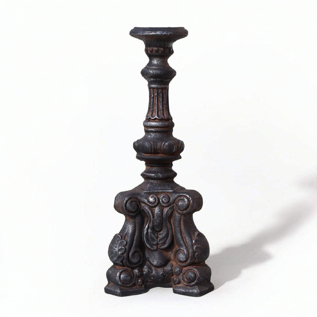 Pillar Candle Holder Vintage Candle Pedestal Ornate Pillar Stand for Entryway