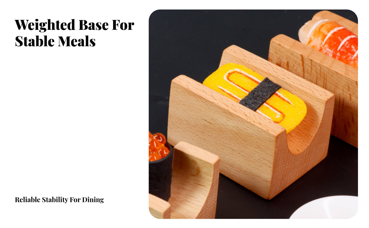 Beech Wood Sushi Holder | Smooth Polished Finish, Sushi Presentation Block, for Home Dining