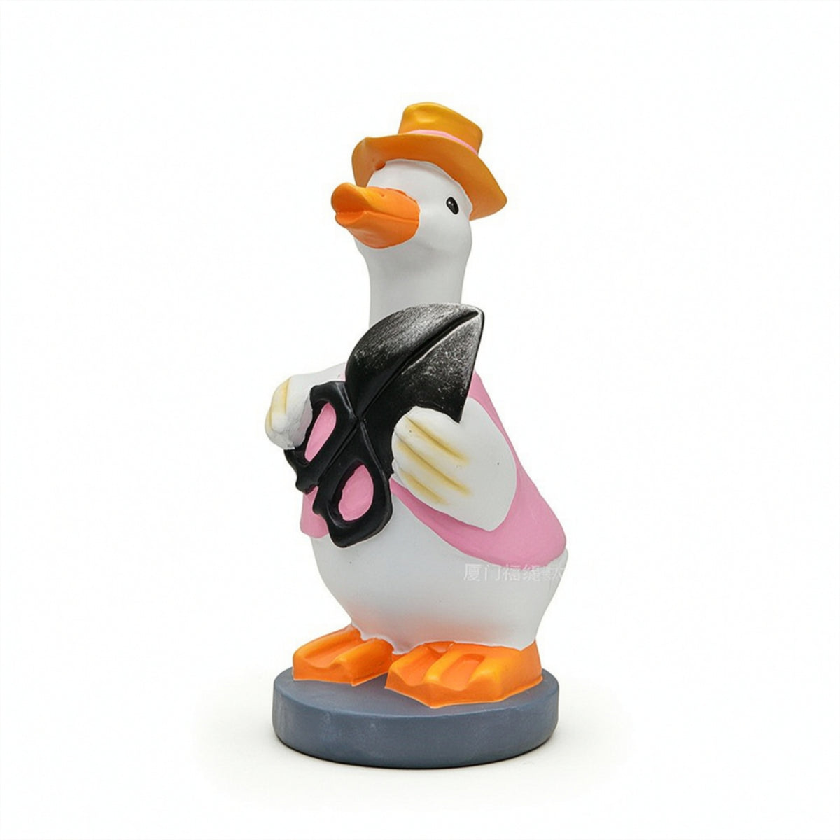 Resin Duck Statue with Hat Hand-Painted Garden Duck Statue Outdoor Whimsical for Homeowners, Courtyard