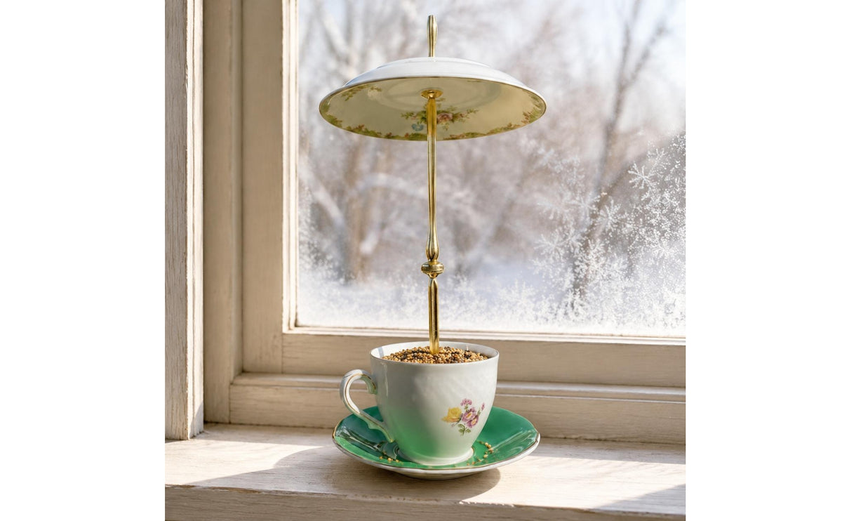 Teacup Bird Feeder Unique Tea Cup Feeder Long-Lasting for Yard