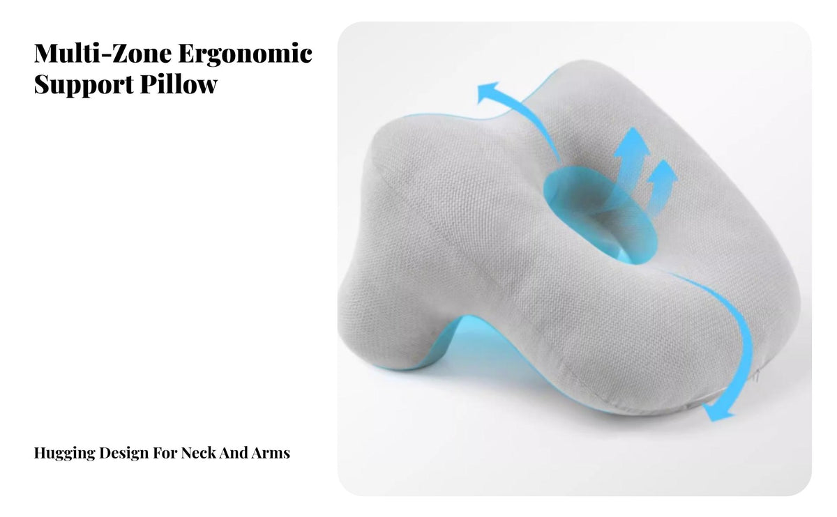 Pressure-Unrestricted Office Desk Rest Pillow Neck Support Face down Rest Pillow Breathable for Students, Adults, Rest Ping, School, Library