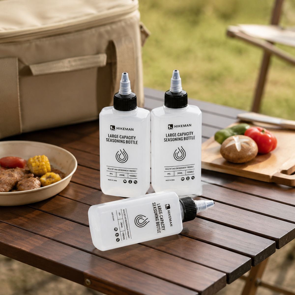 Spice Bottle Seasoning Bottle Portable PP5 Plastic 5-Piece Set Camping BBQ Suitable for Solo Camping
