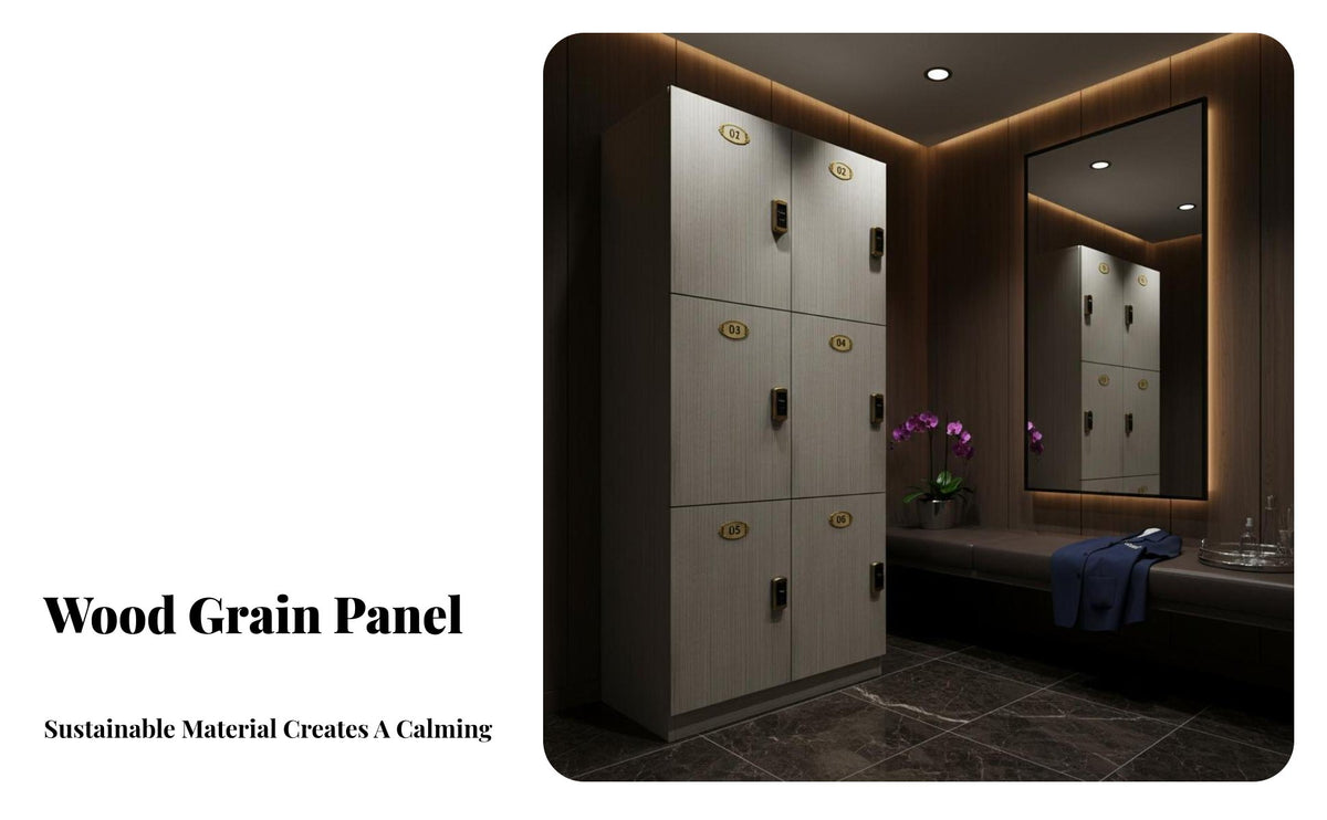 Lockable Doors Multi-Door Storage Locker Large Capacity Employee Locker Unit Easy to Clean Wooden Changing Room Cabinet for Employees, Customers, Gym, Spa, Mindfulness Studio, School