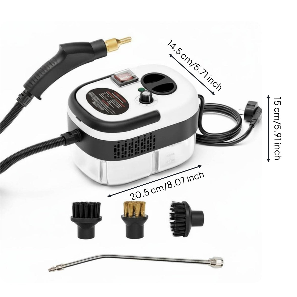 1200 Ml Water Reservoir High Pressure Steam Cleaner 2500W Portable Steam Cleaner 1.5 Powerful Motor Cord for Bathroom