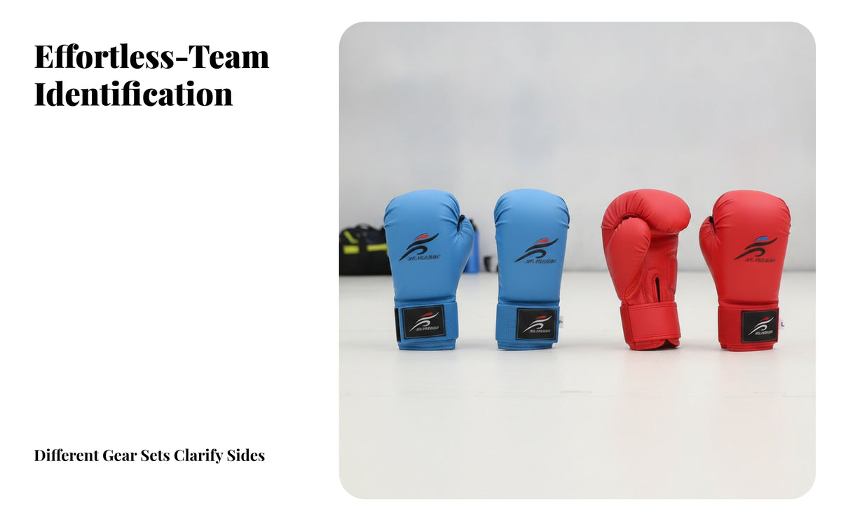 Rounded Cuff Karate Training Gloves Smooth Exterior Sparring Gloves Printed Logo Grappling Mitts Adjustable Fit