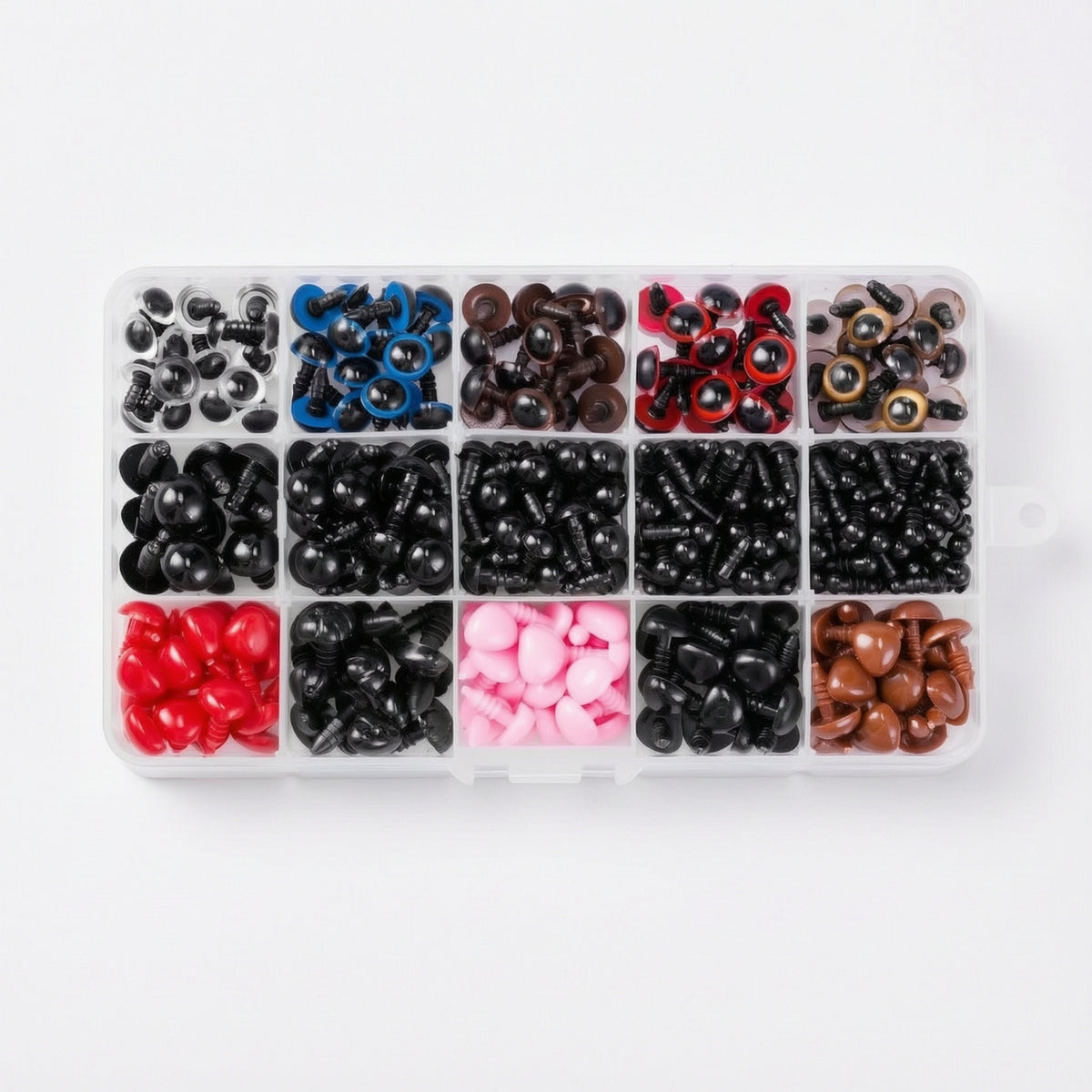 752 Pieces Complete Set Craft Eyes with Storage Box Black Safety Eyes Plastic Secure for Crafters, Toy Repair