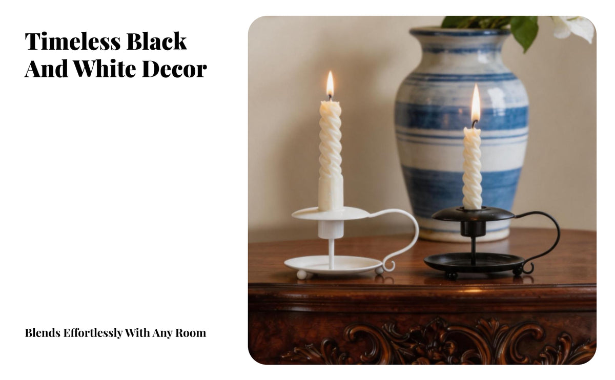 Iron Candle Holder Minimalist Style Handheld Candle Holder Elegant Silhouette