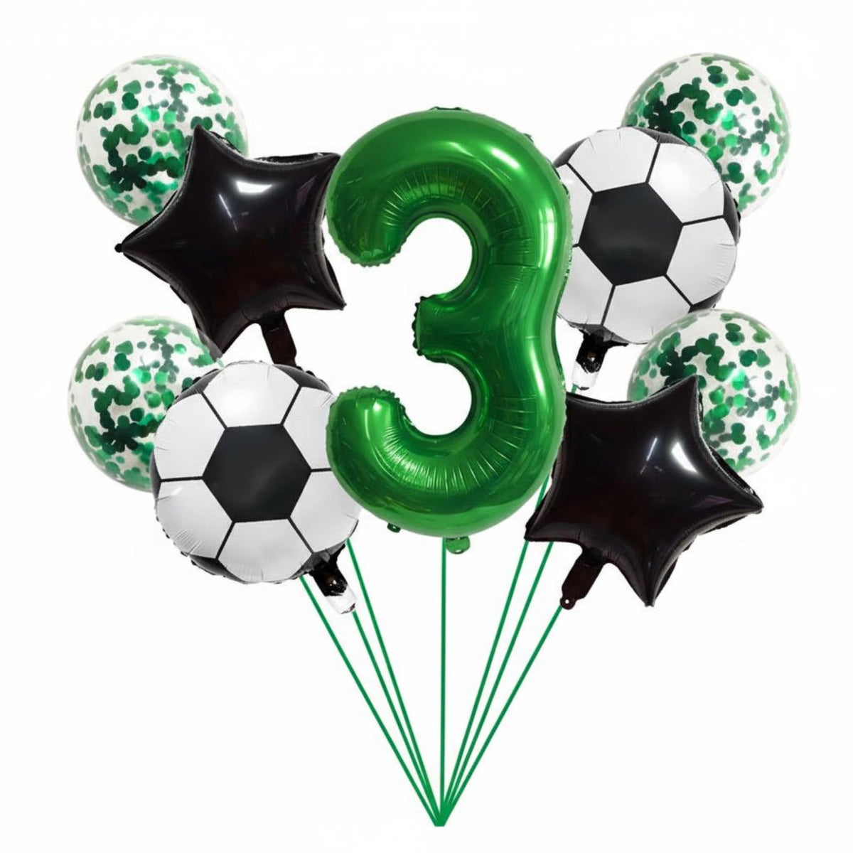 Easy to Assemble Soccer Theme Balloon Set Long-Lasting Football Party Balloon Kit Confetti Balloons Included for Children, Celebrations