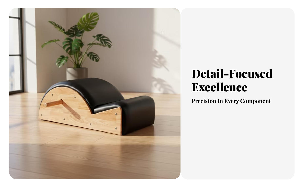 Pilates Spine Rubber Wood Wooden Exercise Arch PU Leather Curved Back Stretcher