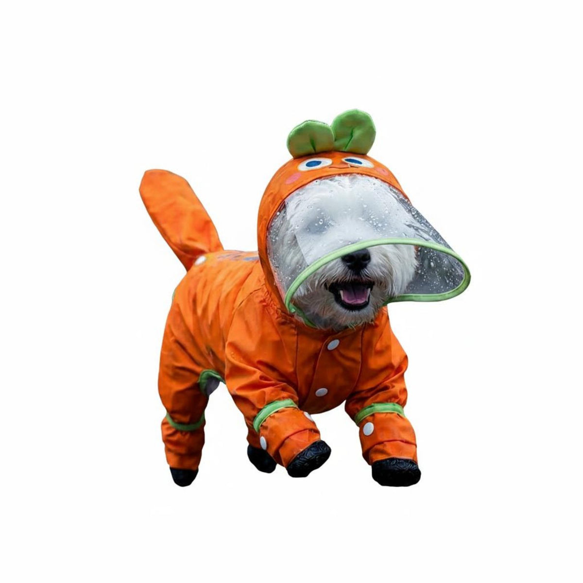 Hooded 4-Leg Dog Rain Jacket Lightweight Four Leg Dog Raincoat Windproof Pet Clothing Leash Opening for Outdoor Walks