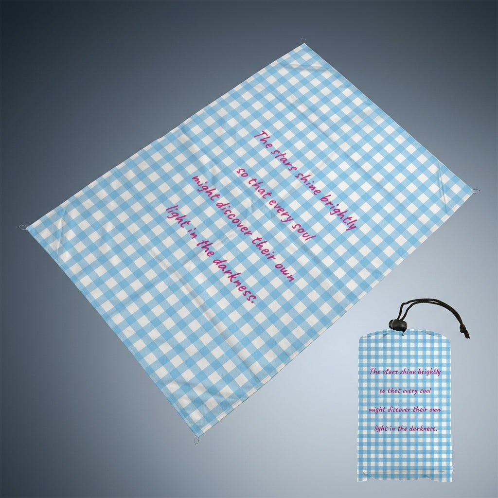 Picnic Blanket and Camping Mat for Outdoor Use, Waterproof Mat with Carry Bag and Carabiner, Polyester Fiber Beach Blanket, Portable Beach Mat
