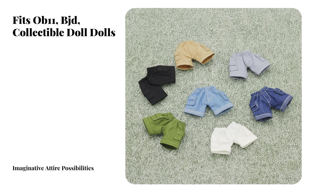 OB11 Doll Clothes Miniature Utility Shorts Functional Pockets Elastic Waist for Hobbyists, Display
