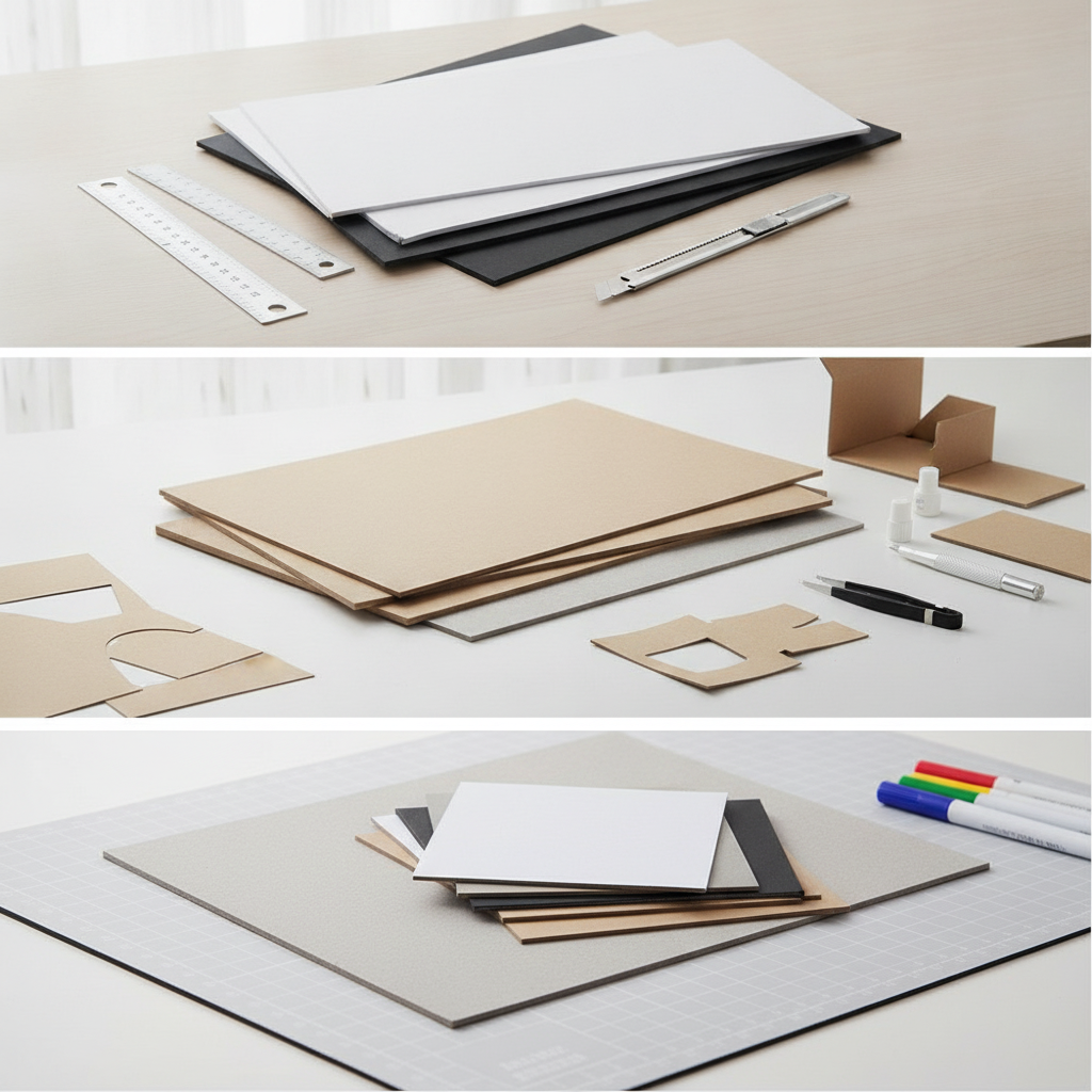 Cardboard A4 Hard Paper for Student DIY Craft Mat White Black Kraft Cardboard Model Board A3 Modeling Paper A2