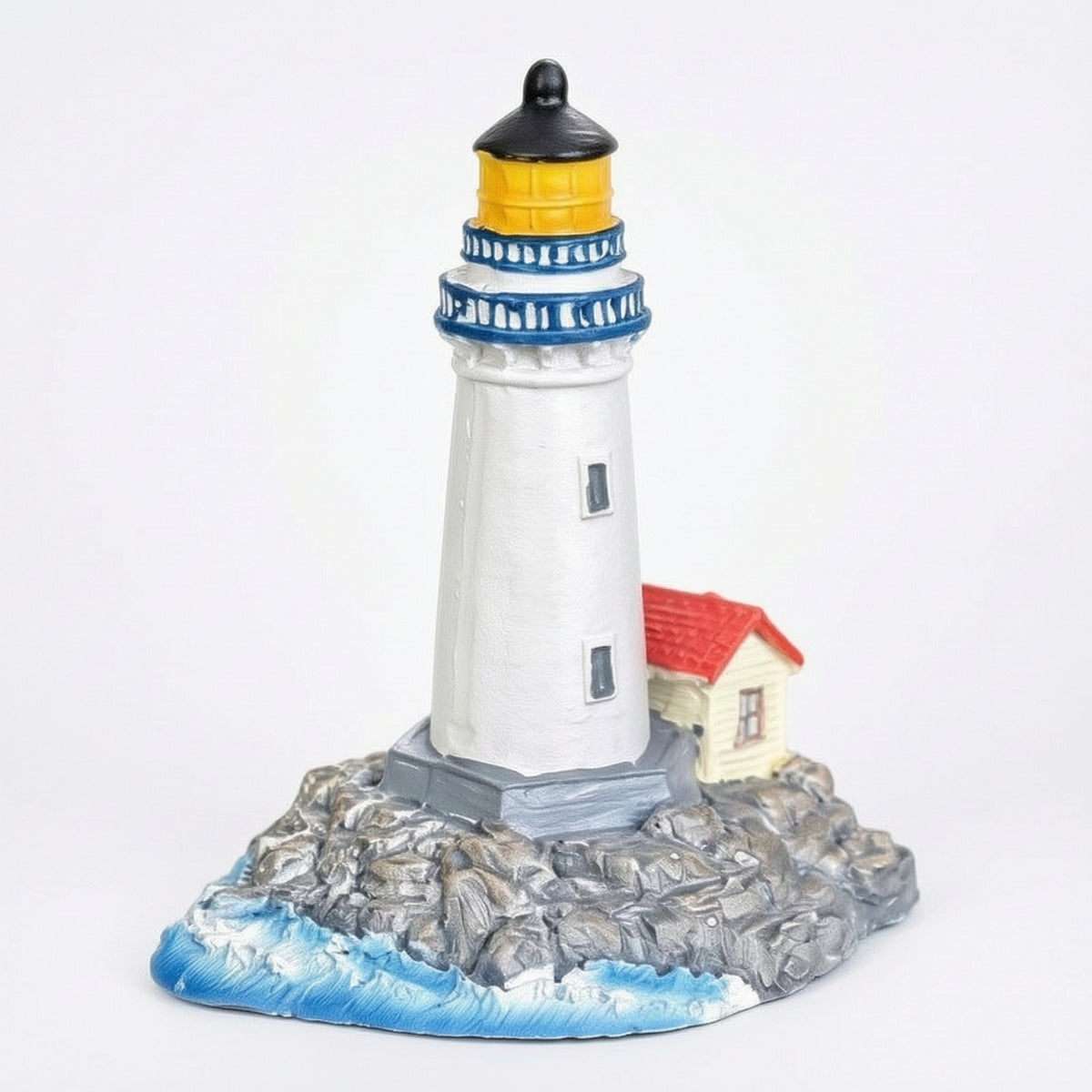 Resin Miniature Lighthouse Ornament Nautical Miniature Lighthouse Mediterranean Whimsical for Terrarium