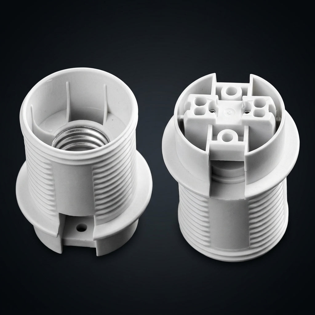 Table Lamp Bulb Holder for DIY Lighting and Pendant Lights, E14 Lamp Holder with T210 Heat Resistance, White Half-Thread Screw Base, 2A Rated
