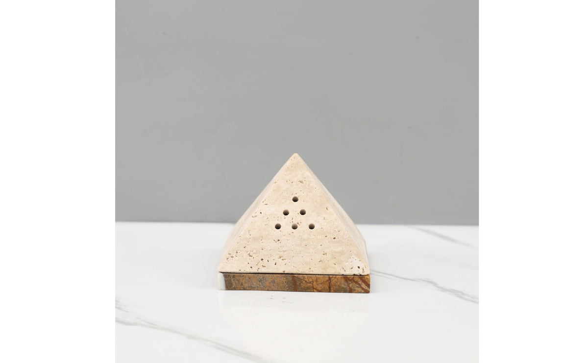 Pyramid Incense Burner Stone-Like Incense Holder with Base Minimalist Ornament for Hotel Reception