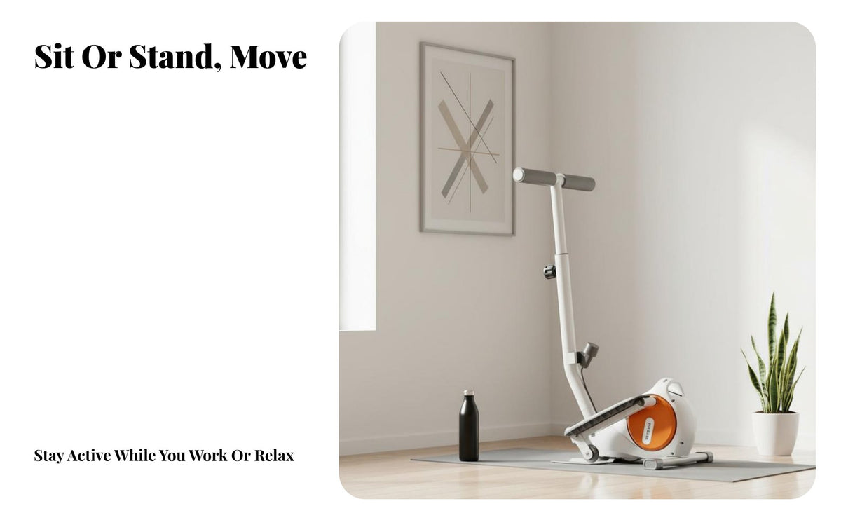 Mini Elliptical Machine Quiet Compact Elliptical Low Impact Portable Leg Exerciser for Seniors, Office Workers