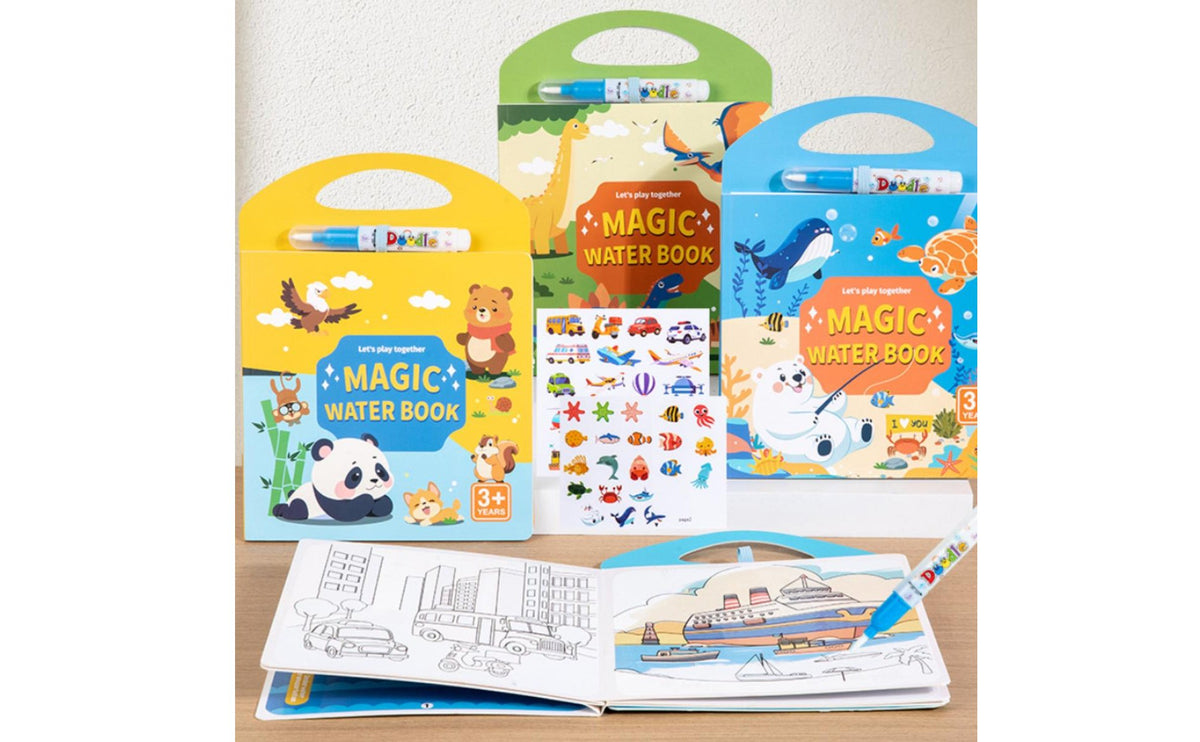 Mystical Wet Drawing Book Educational Water Coloring Book 3+ Age Early Learning Toy for Young Children, Quiet Time