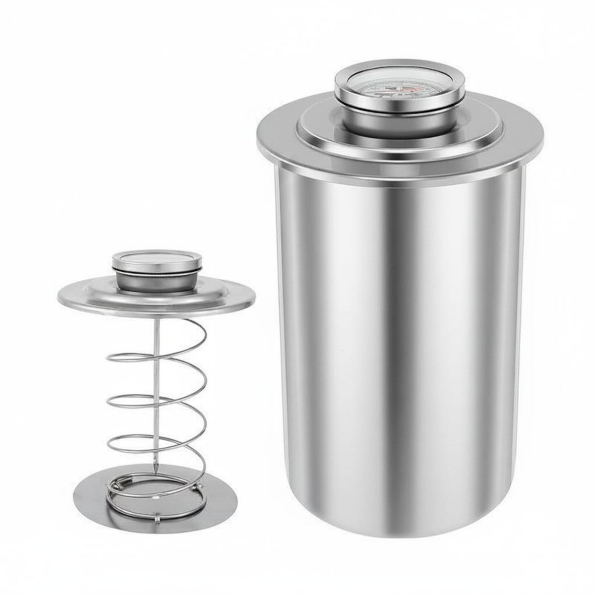 Meat Cooker with Thermometer Multifunctional Stainless Steel Steaming Canister