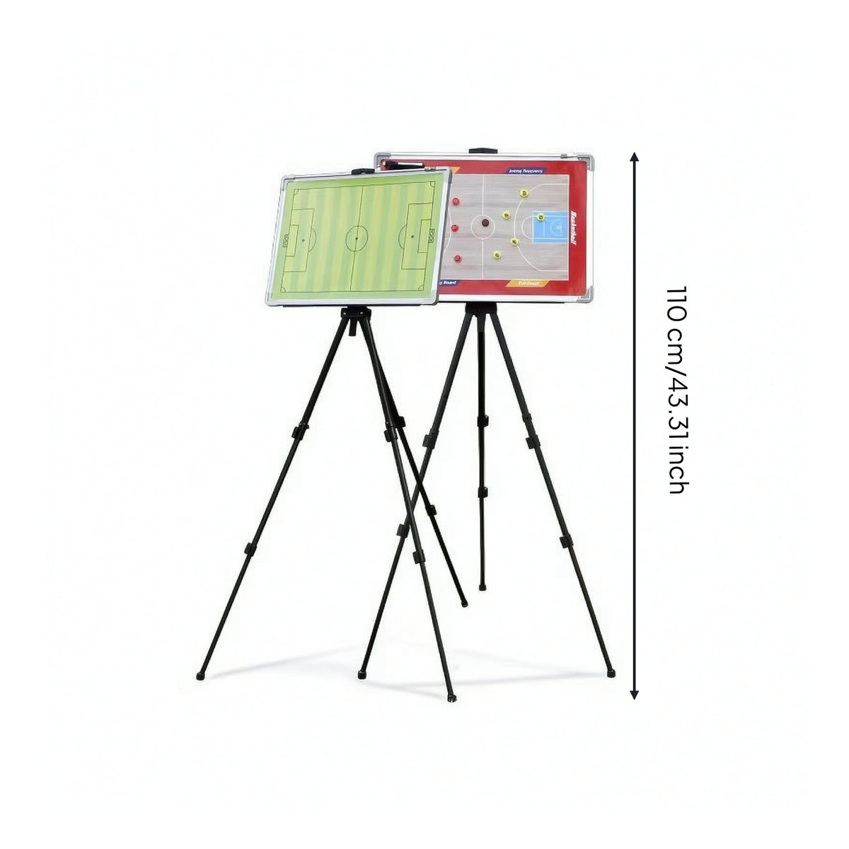 Portable Soccer Coaching Board with Stand Freestanding Coaching Board with Stand Foldable Equipment Lightweight for Sports Teams, Training Field