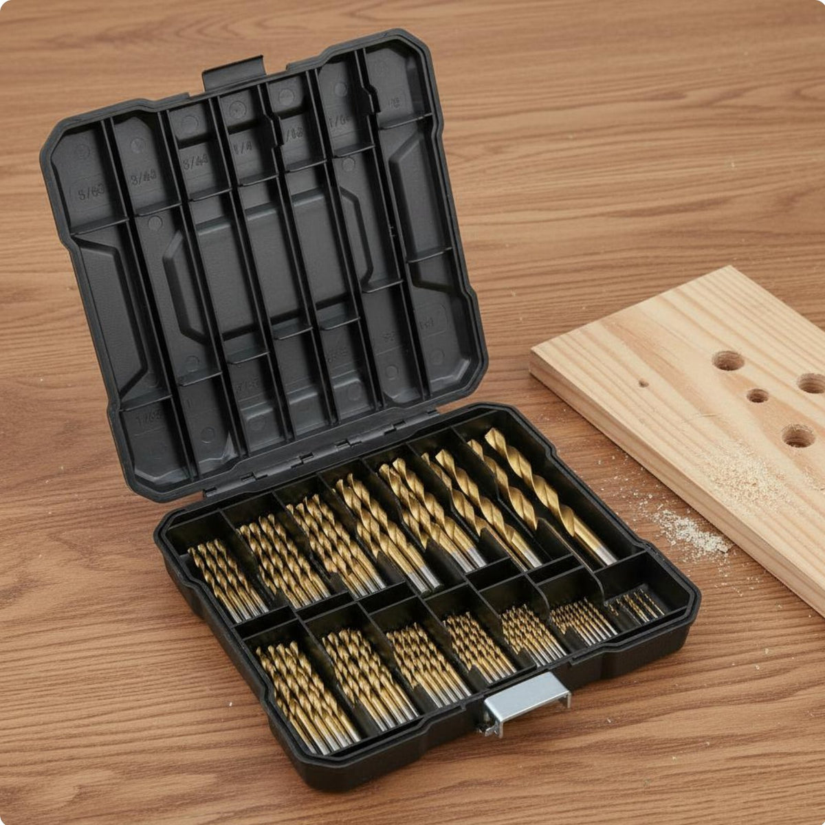 99 Pieces Boring Tool Set High Hardness Twist Drill Bit Kit Wear Resistant Power Tool Accessory for Workshop