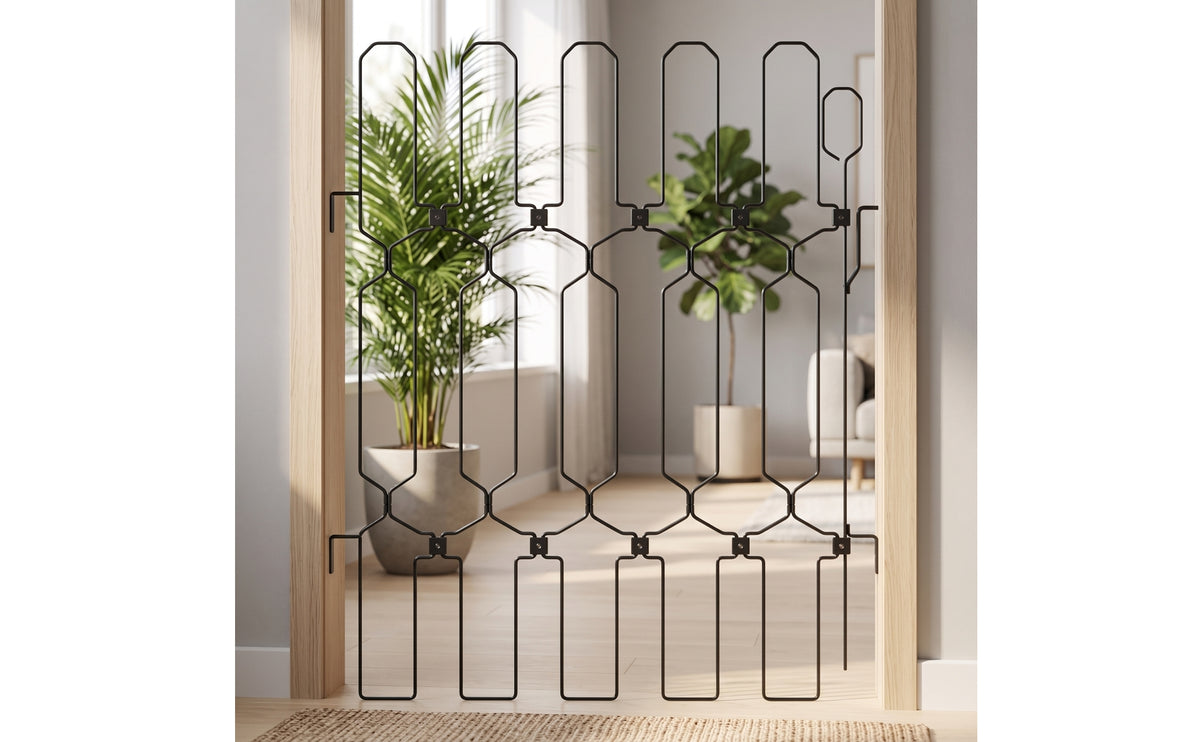 Collapsible Foldable Pet Gate Indoor Metal Pet Gate Portable Barrier Freestanding for Dogs, Young Dogs, Cats, Doorways, Stairs, Hallway, House
