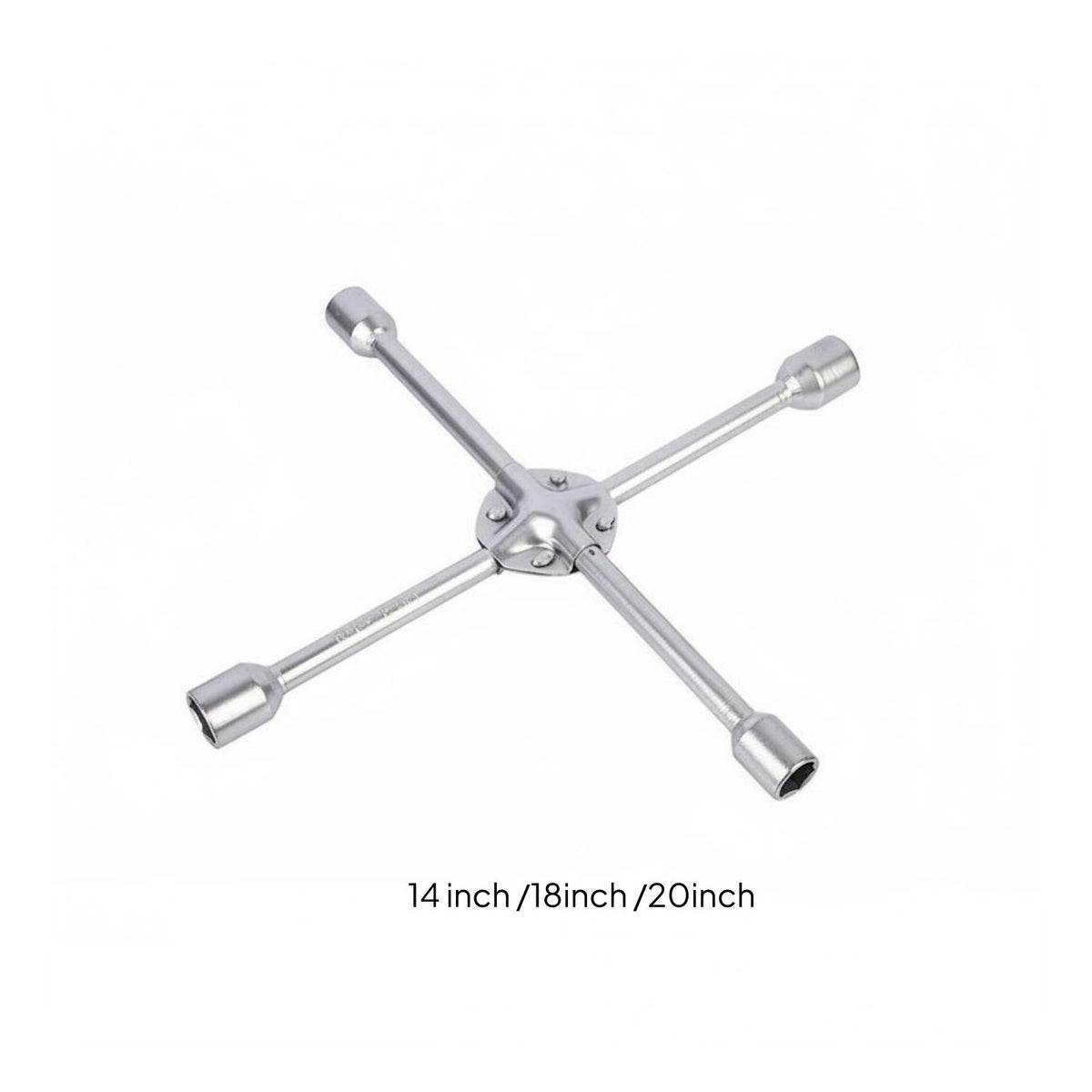 High-Carbon Steel 4-Way Lug Wrench Long-Lasting 4 Way Cross Wrench Forged Construction for DIYers, Roadside Emergency, Auto Repair Shop