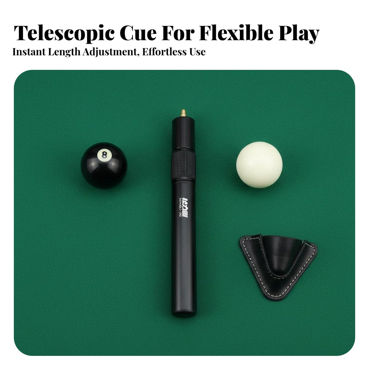Telescopic Cue Extension Metal Construction Telescopic Cue Stick Extension Non-Slip Grip Lightweight for Amateurs, Bar, Club