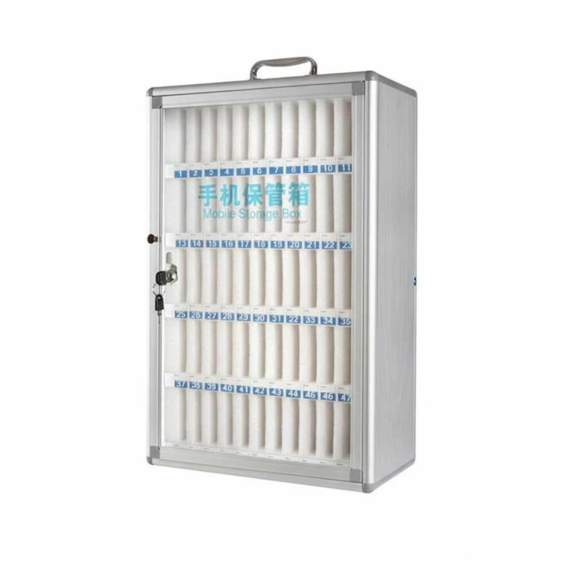 With Lock Multi-Slot Phone Safe Wall-Mountable Numbered Cell Phone Lockbox Long-Lasting Construction Group Storage Single-Unit Clear View Window for School Administrators, Office Managers, Classroom, Testing Location, Meeting Room, Factory