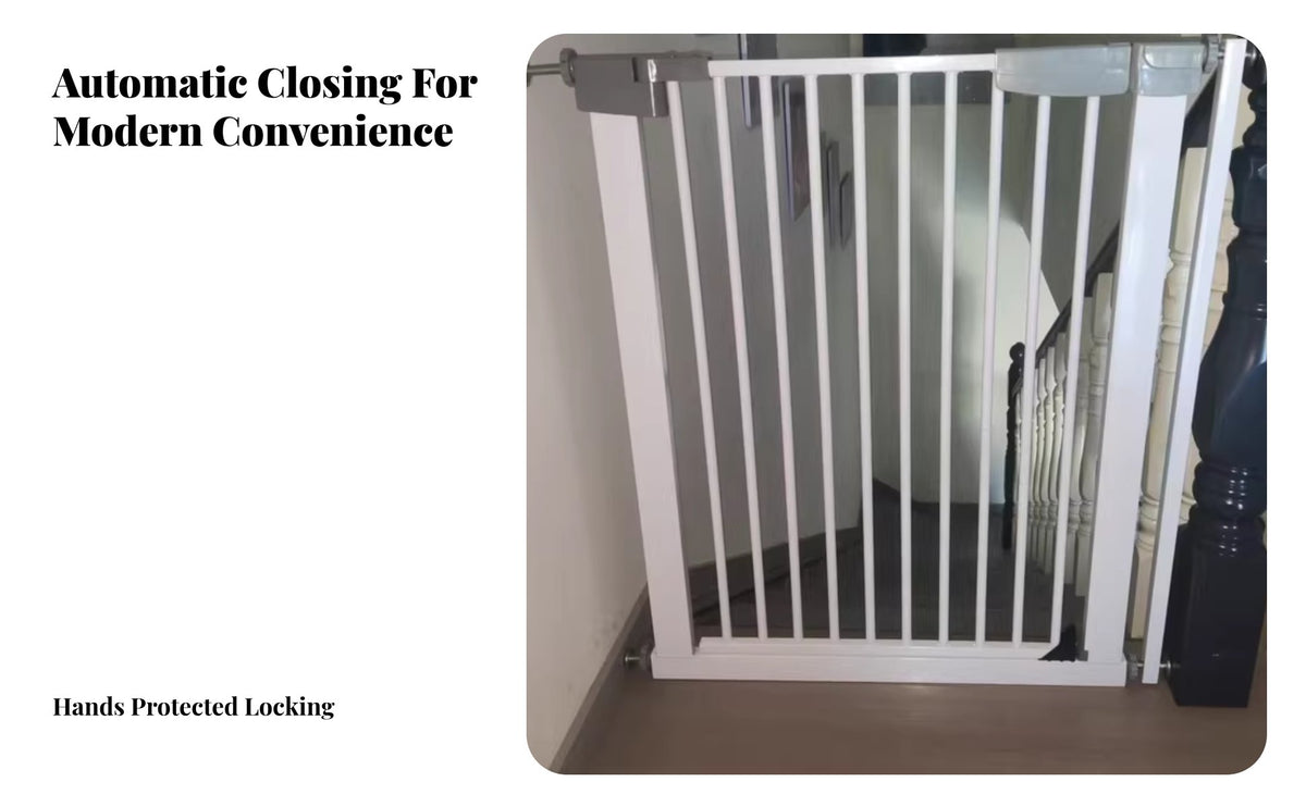 No Drilling Required Tall Anti-Jump Cat Gate Simple Installation Extra Tall Cat Gate Double-Locking Design Indoor Dog Fence Narrow Spacing for Renters, Parents, Indoors, Doorways, Hallways, Stairways