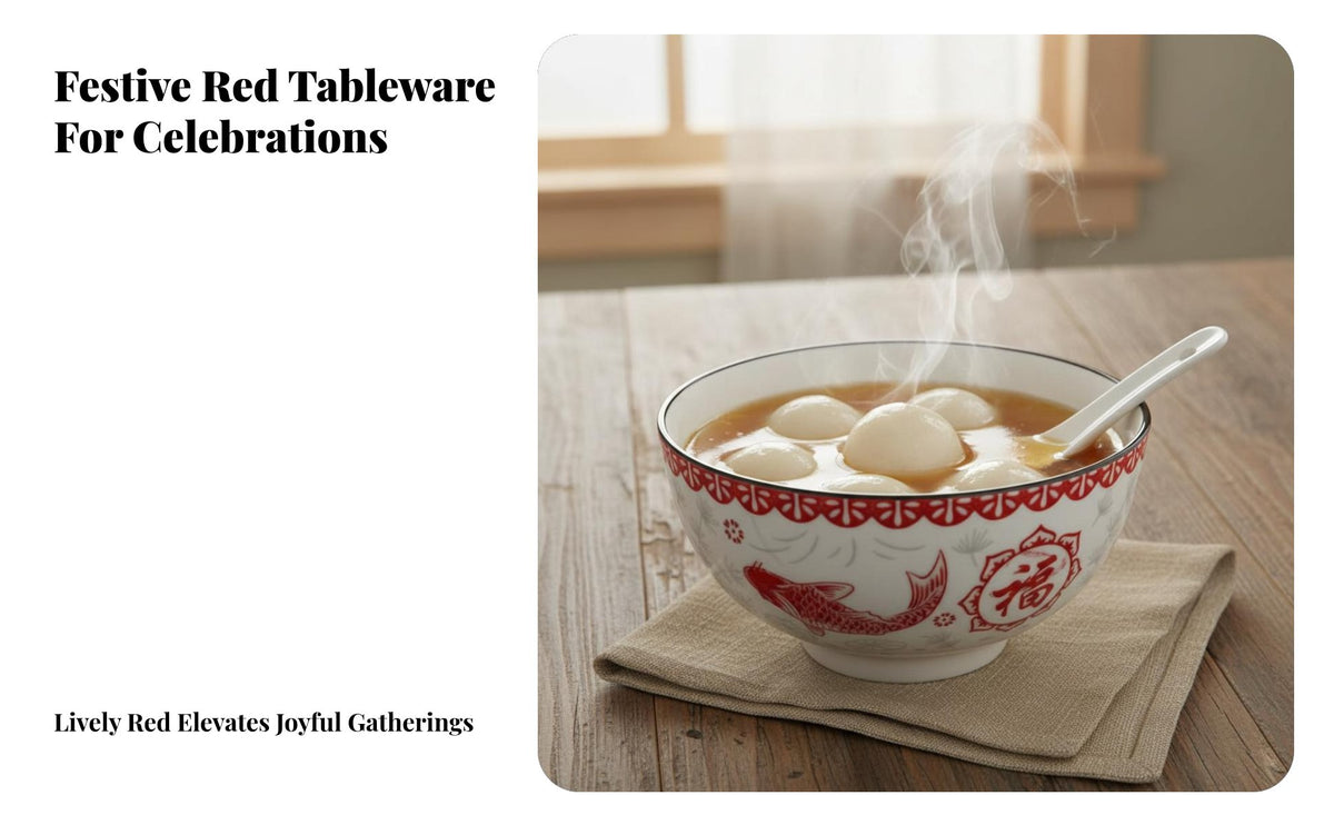 Red fish and Fu pattern bowl