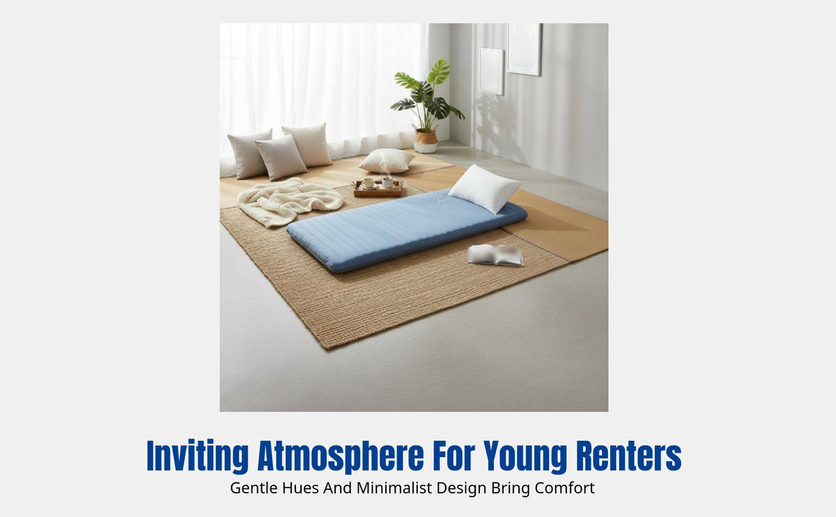 Folding Mattress, Soft Pad for Dorm, Single Sponge Floor Mat, Home Rental, Minimalist