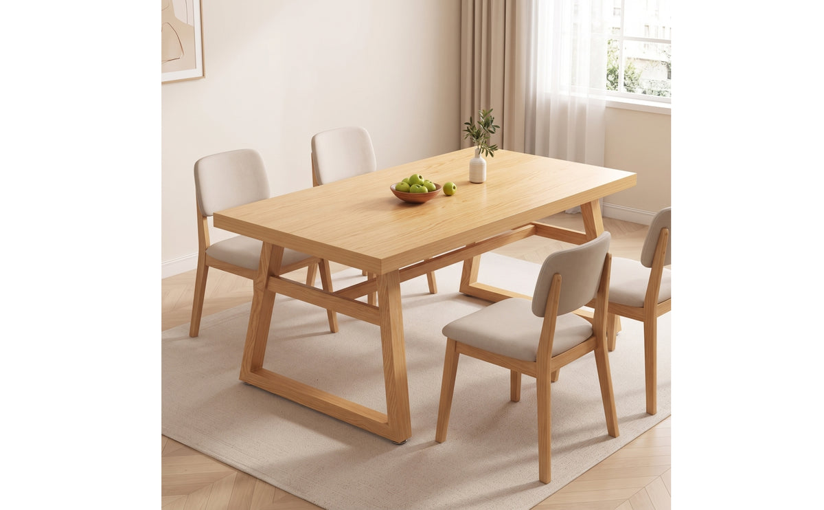 Sturdy Rectangular Dining Table Streamlined Dining Table with Adjustable Feet Industrial Furniture Minimalist for Cafes