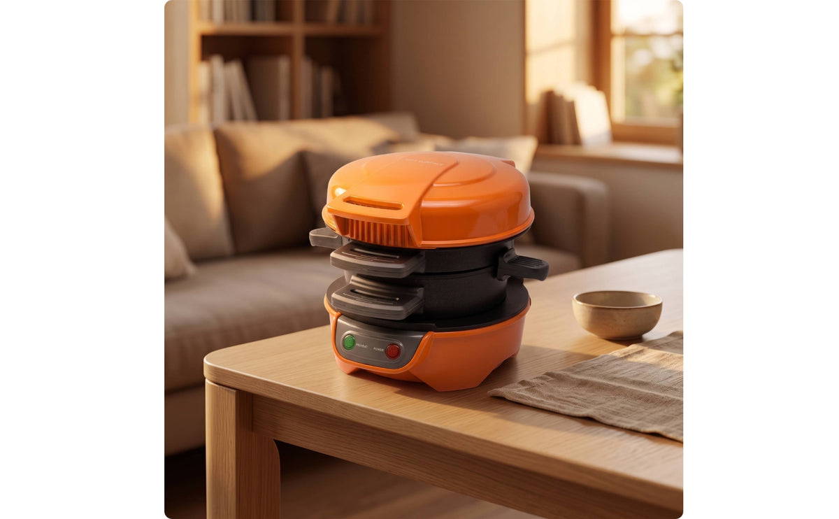 Breakfast Sandwich Maker Electric Burger Maker Compact Egg Cooker with Lid for Students, Commuters, Small Kitchens, Dorm Rooms, Recreational Vehicles